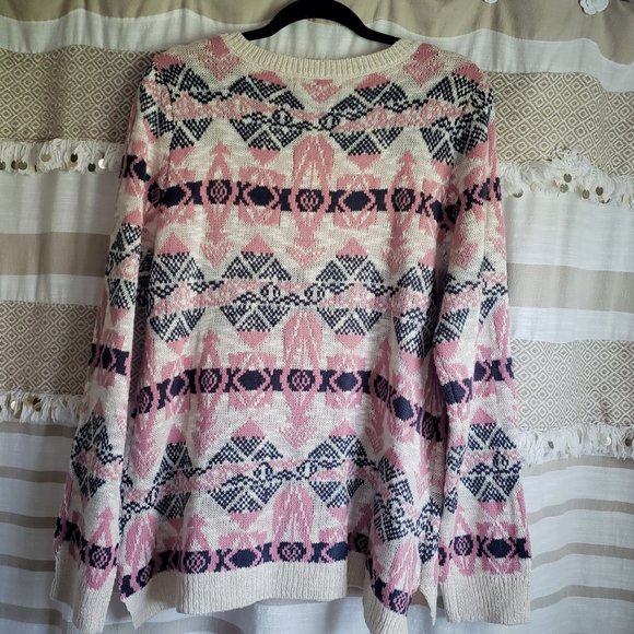 Pink Rose | Tribal Long Sleeve Knit Sweater NWT - Picture 2 of 6